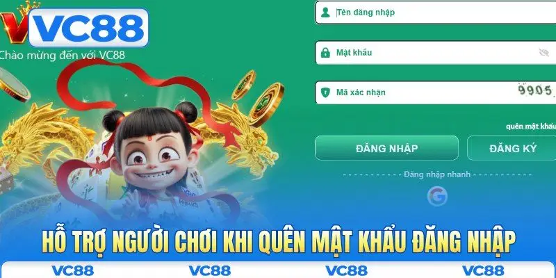 CSKH VC88 2 Hỗ trợ người chơi khi quên mật khẩu đăng nhập