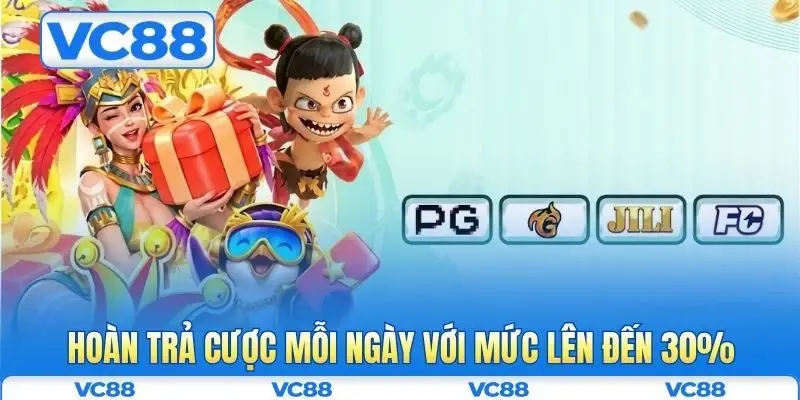 Khuyến mãi VC88 3 Hoàn trả cược mỗi ngày với mức lên đến 30%