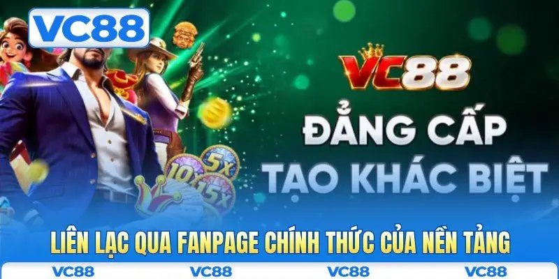 CSKH VC88 4 Liên lạc qua Fanpage chính thức của nền tảng