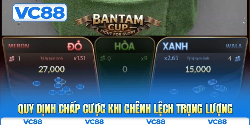 Quy định chấp cược khi chênh lệch trọng lượng