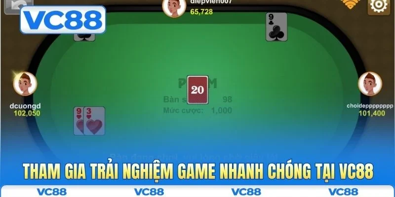 Tham gia trải nghiệm game nhanh chóng tại VC88