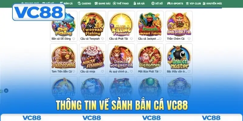 Bắn cá VC88 1 Thông tin về sảnh bắn cá VC88