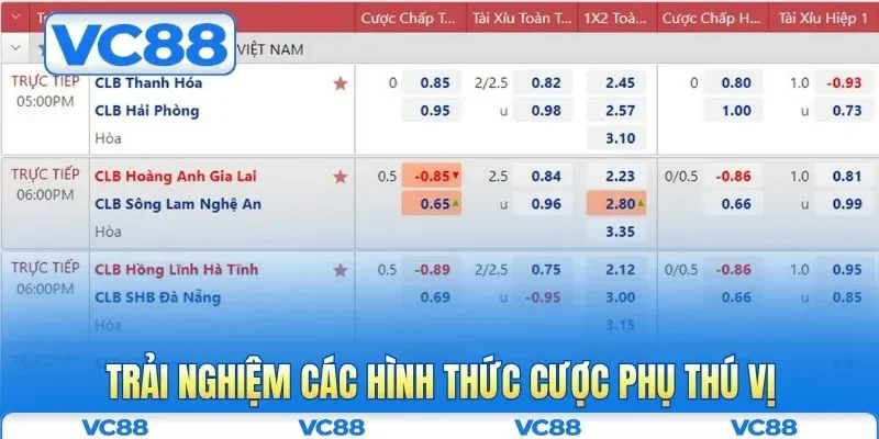 Trải nghiệm các hình thức cược phụ thú vị